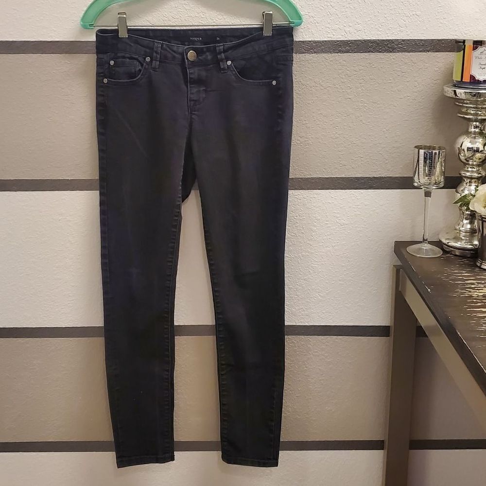 Harper Cropped Black Skinny Jeans Sz 26